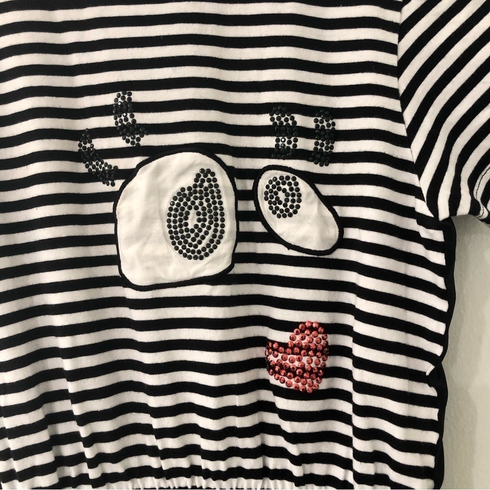 LOUD APPAREL Striped Black and White Dress With Sparkly Embellishments Size 10yr